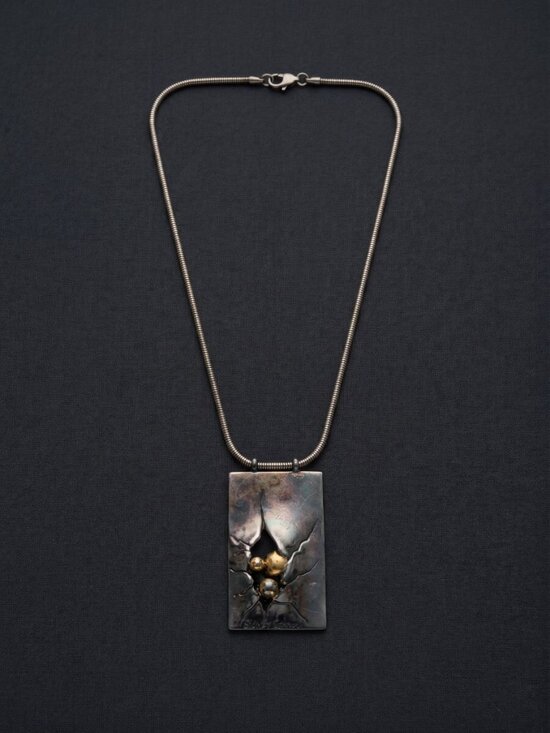 Sidney Carron Jewelry - Sidney Carron Statement Metal Necklace Pendant Necklace Made in France